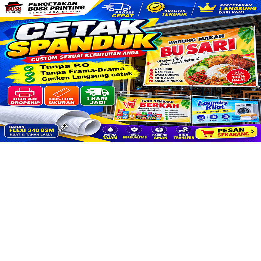 cetak spanduk bahan 340